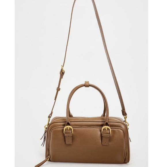 Vegan Leather Bowling Bag - Picture 4 of 10